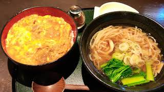 秋田県大館市、比内や本店の親子丼稲庭うどんセット😊