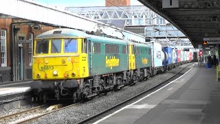 Trainspotting at Nuneaton, summer 2019. Colas Rail class 70, Freightliner class 86, GBRF class 66...