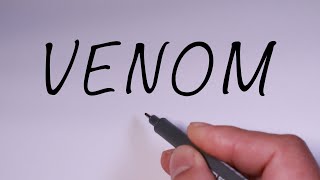 Very cool, How to turn words VENOM into VENOM tom hardy , spiderman villain from marvel comic#VENOM