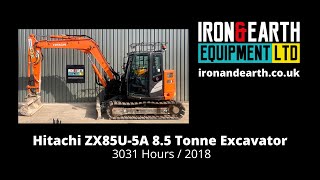 2018 Hitachi ZX85USB-5A 8.5 Tonne Excavator