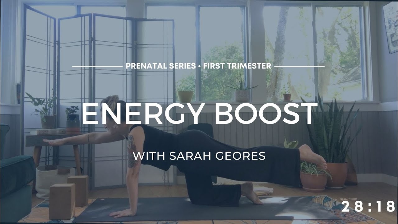 Prenatal Yoga Series | First Trimester - Energy Boost With Sarah - YouTube