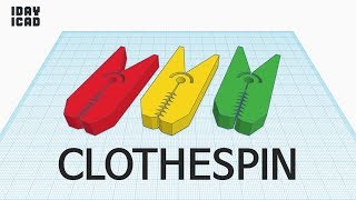 [1DAY_1CAD] CLOTHESPIN (Tinkercad : know-how / style / education) [STL data download]