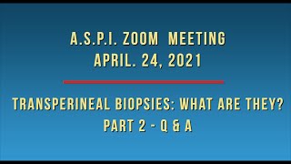 ASPI APRIL 2021 ZOOM MEETING PART 2 - Q & A
