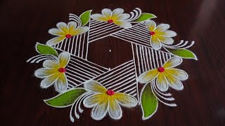 2 beautiful daily kolams (5×3) dot's....