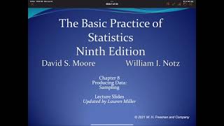 Chapter 8 Part 1, Sampling Methods