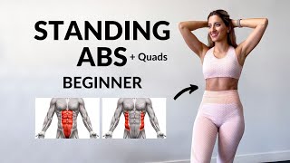 12 MIN Beginner Standing ABs + Quads [Strength] No Equipment at Home or Gym | + Cool Down | Zhervera