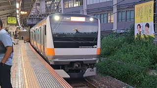 JR東日本中央快速線E233系T39編成快速東京行き四ッ谷駅到着(2023/8/27)