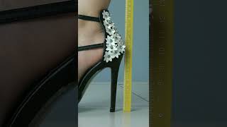 大家是否看清楚了？这款高跟鞋的鞋跟有多高?Have you seen it clearly? How high is the heel of this high heel shoe?