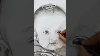 Cutest baby drawing ✍️ #trending #shorts #portraitdrawing