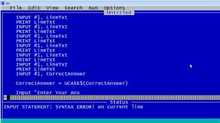 QBasic Tutorial 41 - Text Files Part 3 - QBasic Quiz Questions Program - QB64