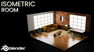 4K - Isometric Room - Timelapse - Blender 4.2