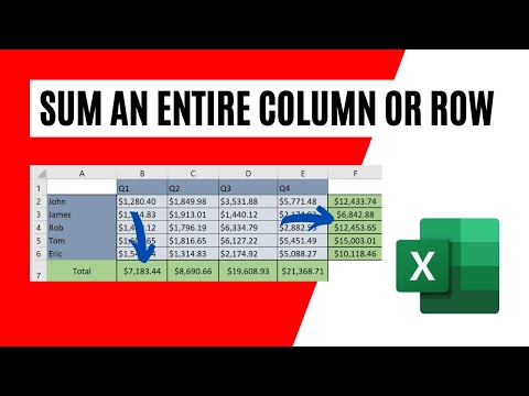 How to Sum an Entire Column or Row in Excel