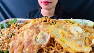 FOUR PACKETS SPICY NOODLES WITH GREEN LEAF | EGGS | CHATPAT | RADDISH