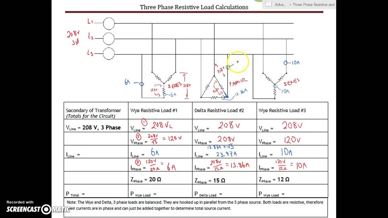 3 Phase Voltage Calculations