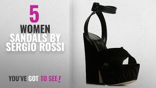 Top 5 Sergio Rossi Women Sandals [2018]: Sergio Rossi Velvet \u0026 Leather Wedge Platform Sandals Black