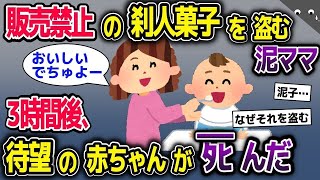 【2ch修羅場スレ】泥ママが販売禁止の刹人菓子を盗む→やっと産まれてきた赤ちゃんに食べさせてしまい…【2ch修羅場スレ・ゆっくり解説】