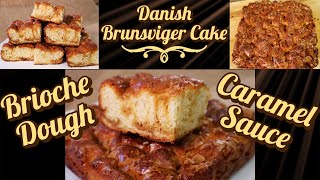 Danish Brunsviger Cake: A Tantalizing Brioche-Style Yeast Dough with Swirls of Caramel Sauce