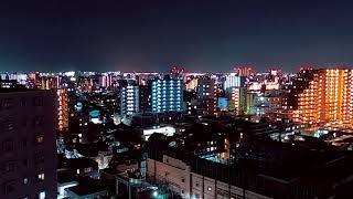 羽田空港　飛行機夜景　タイムラプス