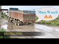 Indian Commercial Heavy Trucks Offroad Driving | Driving Skill Of Truck Drivers On Dangerous Road.