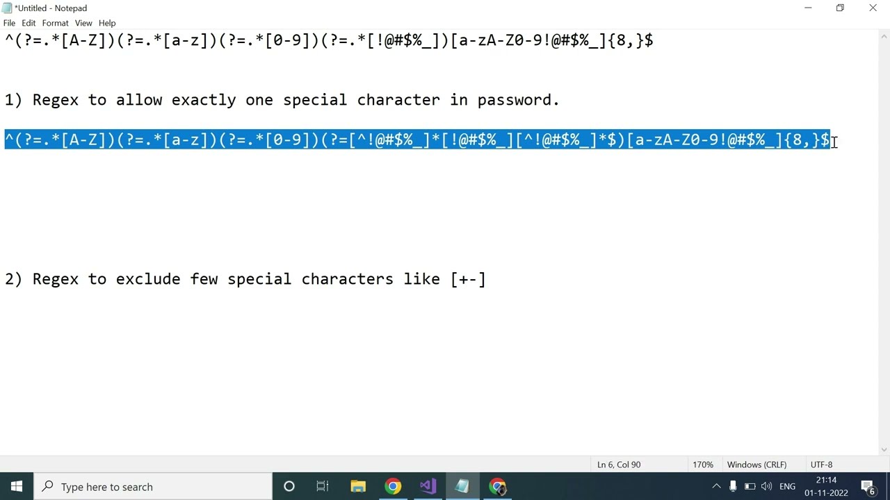 Regex To Allow Exactly One Special Character And Restrict Few Special ...