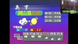 OHKの20時55分台ニュース終了後の天気予報(1995.11.14(火)＋『正義は勝つ』第5話予告CM(OHKロゴ版))