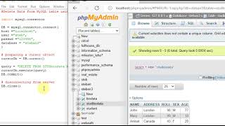 Delete Data from MySQL table using Python
