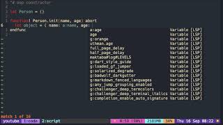 Vimscript Tutorial: Object Oriented Programming ( constructor with attributes )