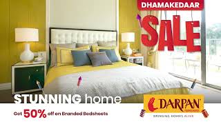 50% Off on Branded Bedsheets, Price Starts from ₹349 | DHAMAKEDAAR SALE is on @ Darpan Furnishings