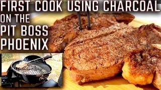 FIRST CHARCOAL COOK ON THE ALL NEW PIT BOSS ONYX EDITION PHOENIX! RIBEYE STEAK OVER CHARCOAL