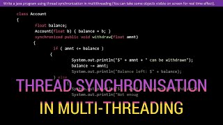 Write a java program using thread synchronization in multithreading | Java Programming Lab