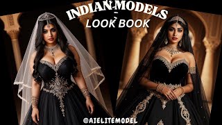 [4K] AI Art Look Book Models | AI Plus Size Indian Models #video #saree #viral #black  #ai #aiart