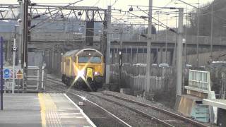 (HD) Network Rail 57305 TnT 57306 pass through Mill Hill Broadway working 1Z13