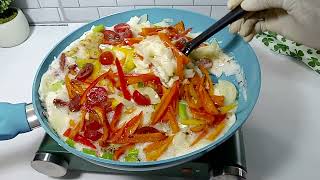 BREAKFAST IN 10MINS: Greek Yogurt Egg whites and Vegetables - Super Easy Tasty Colorful \u0026 Healthy