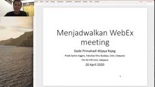 WebEx - Membuat jadwal pertemuan WebEx