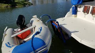 The Dinghy Davit .com  in action whit Lili.