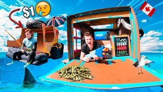 $1 Vs $10,000 FLOATING BOX FORT ON WATER CHALLENGE