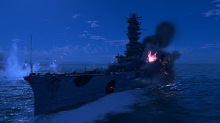 Battleship Yamashiro under heavy fire (Battle of Surigao Strait) - War Thunder