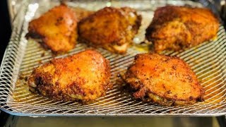 Air Fryer Juicy Chicken Thighs | Step by Step Easy Healthy Crispy Air Fryer Chicken |  No breading