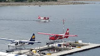 Harbour Air seaplane action in Downtown Vancouver, BC