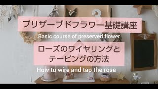 プリザーブドフラワー基礎講座～ローズのワイヤリングとテーピングの方法～Basic course of preserved flower　How to wire and tap the rose