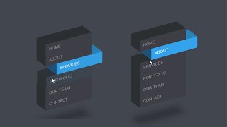 CSS Isometric Menu Hover Effects @OnlineTutorialsYT Html CSS 3D Menu