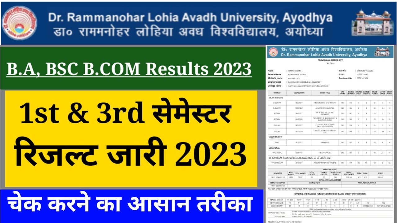 B.A, Bsc, B.com Ka Result Kaise Check Karen 2023 ? | B.a , Bsc , B.com ...