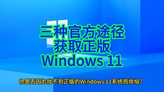 正版 Windows11 轻松下载！三种方法全攻略