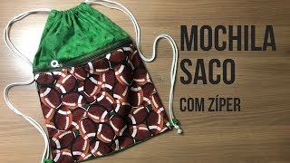 Mochila Saco COM ZÍPER - Passo a Passo FÁCIL e com acabamento PERFEITO - Mochilinha