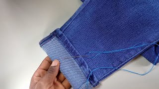 ✅ Shortening your jeans without cutting/shorten a jeans by using hand needle.(14)