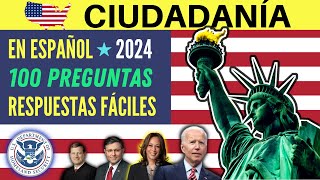 100 PREGUNTAS para la ciudadanía americana en ESPAÑOL 2024 - prueba cívica - RES