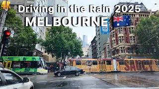 Melbourne Australia Driving in The Rain 2025 4K Video