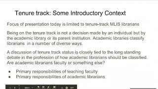 ACRL ULSPDC: Online Presentation: Tenure-Track Positions: Could I Survive? Could I Thrive?