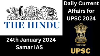 24 January 2024 Current Affairs | The Hindu Newspaper | Daily Current Affairs | 24 January 2024