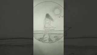 How to make a moon girl sketch || #viral #sketch #drawing #girl #esaydrawing
